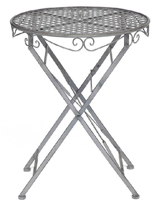 Стол кованый складной Патио (Patio) (металл окрашенный, металл-античный серый,  античный серый (Tetchair) )