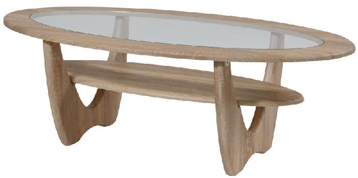 Стол журнальный Юпитер (стекло) (мдф, мдф-стекло-дуб сонома-прозрачное,  дуб сонома (Калифорния) )