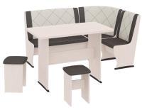 Кухонный уголок-комплект Челси Т2 (дуб белфорт, кожзам лен коричневый-лен бежевый (ТриЯ) ) в Крыму от производителя 