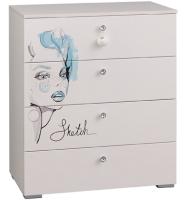 Комод Гламур (белый-белый глянец (Мебельсон) ) в Крыму от производителя в интернет магазине Планета Комфорта Комод Гламур (белый-белый глянец (Мебельсон) ) в Крыму от производителя