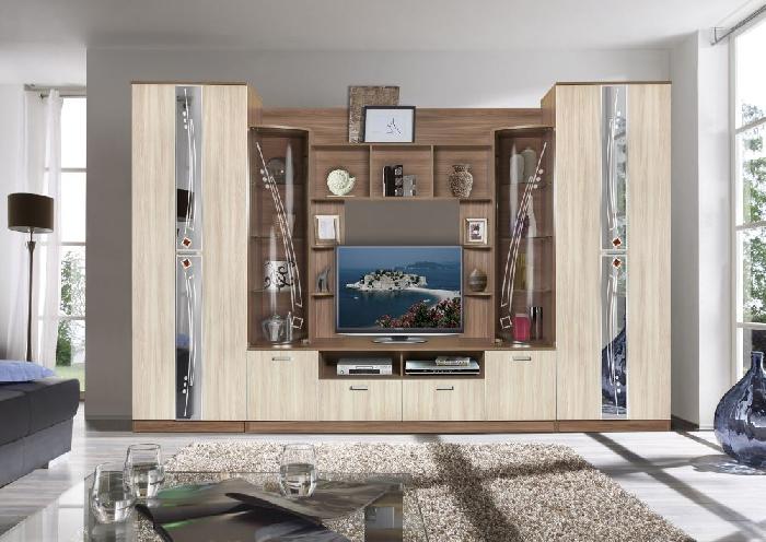 Стенка Мадрид 7 (ясень шимо темный, ясень шимо светлый,(Мебель Маркет))