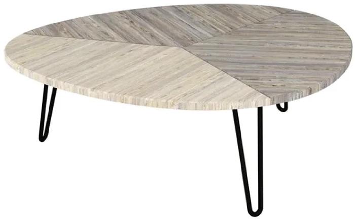 Стол журнальный Эйтон 230 (металл, мдф-скания натуральная-скания темная,  черный (Калифорния) )