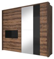 Шкаф-купе-2D typ 19 Indira (2 двери) (Материал дверей:МДФ-стекло-зеркало, цвет дверей:дуб монастери-черное, цвет каркаса:дуб монастери (Helvetia) ) в Крыму от производителя 